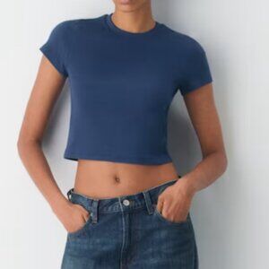 Aritzia Homestretch Rib Crew - Blue